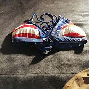 Catalina Collection Bathing Suit Top Red/White/Blu